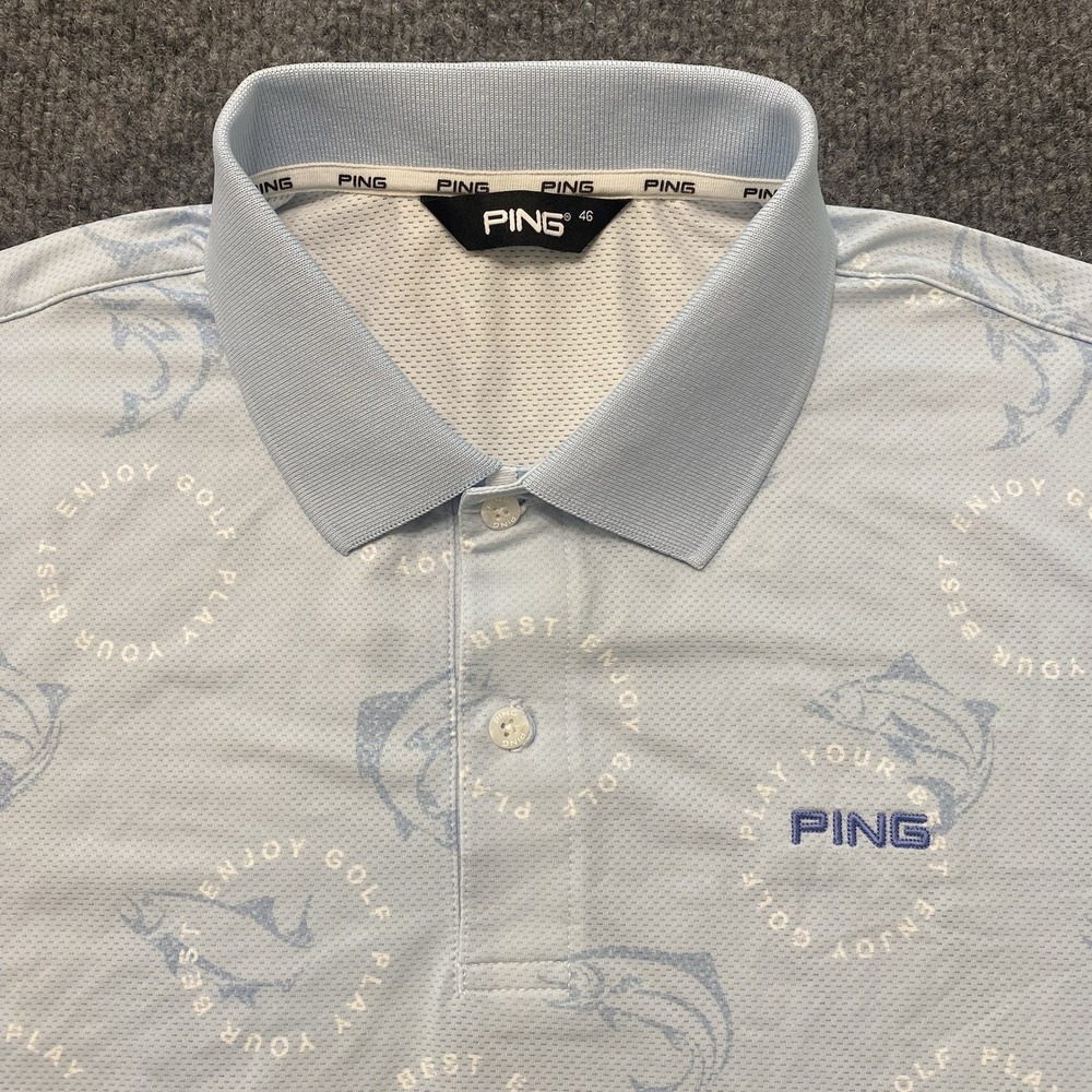 Ping Performance Stretch Polo Shirt Mens Medium (46) Play Your Best Enjoy Golf